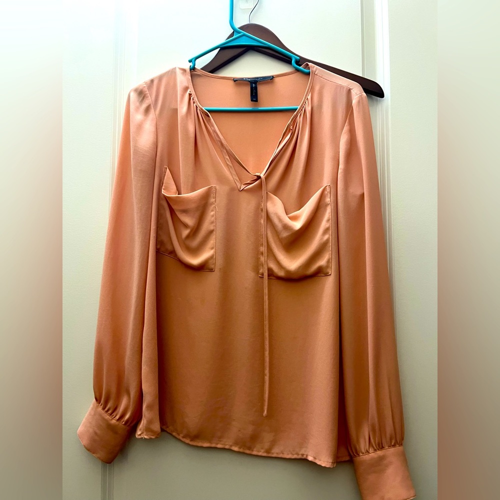 BCBGMaxAzria Apricot Satin Blouse
